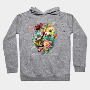 Watercolor retro flowers Hoodie